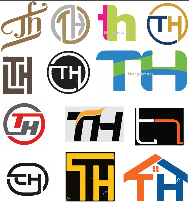 Logo chữ T và H cách điệu đẹp