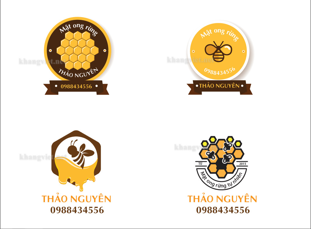 Logo mật ong rừng tự nhiên, thương hiệu bán mật ong rừng