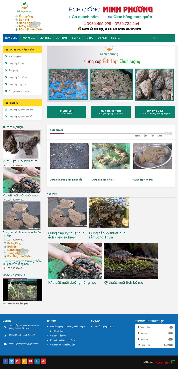 Website trại ếch đẹp hiệu quả