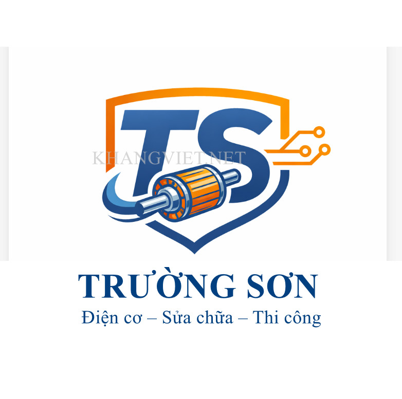 Logo công ty điện cơ cách điệu chữ TS, tên Trường Sơn